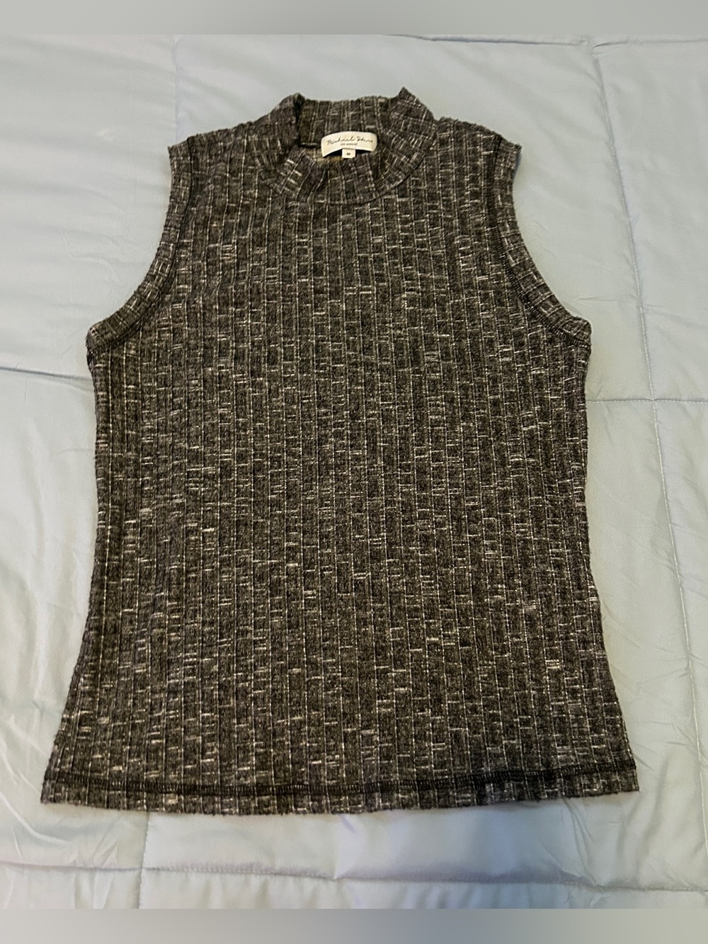 Michael Stars Sleeveless Knit Mock Neck Top Women’s Medium Gray